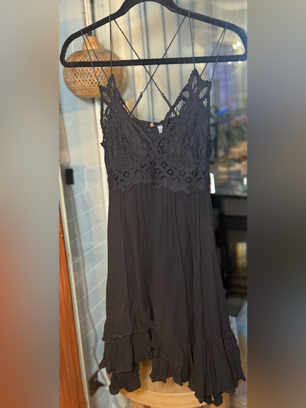 Free People Adella Slip Dress in Black - NWT - Size Medium